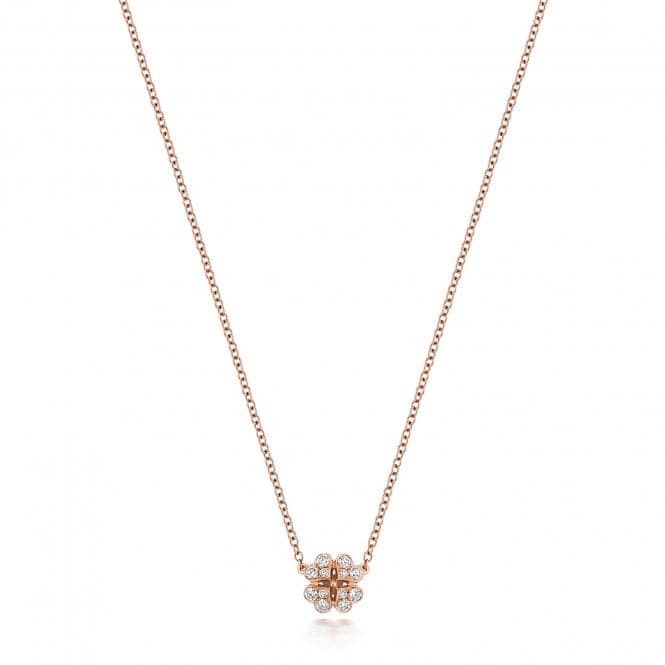 18ct Gold Diamond Clover 16/17Inch Necklace NDQ117RDiamond JewelleryNDQ117R