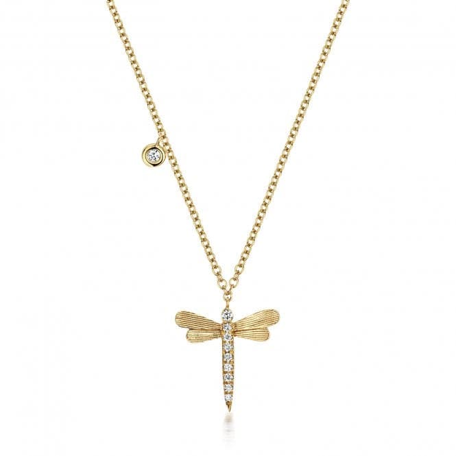 18ct Gold Diamond Dragonfly Necklace NDQ141Diamond JewelleryNDQ141