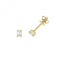 18ct Gold Diamond Emerald Cut Earring Studs EDQ352Diamond JewelleryEDQ352
