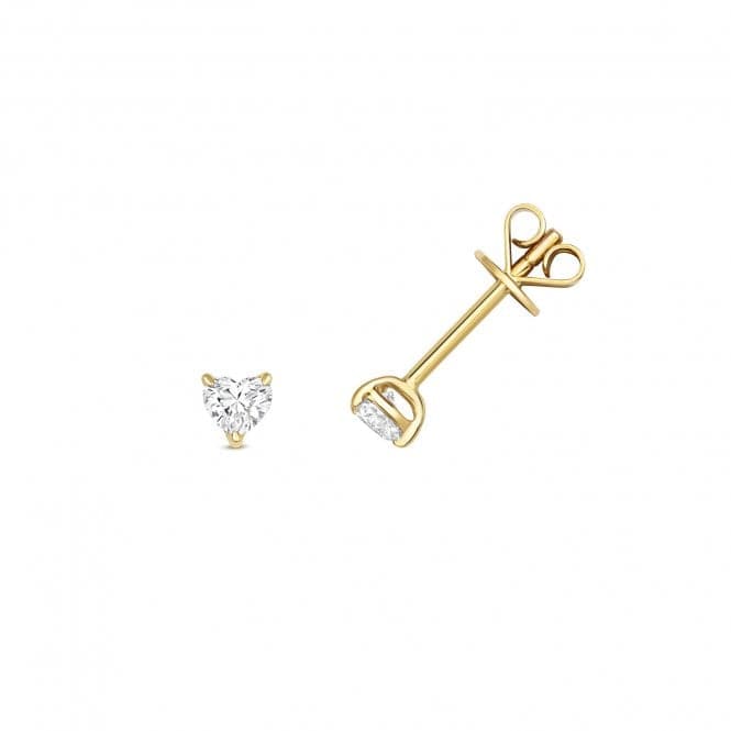 18ct Gold Diamond Heart Shape Earring Studs EDQ350Diamond JewelleryEDQ350