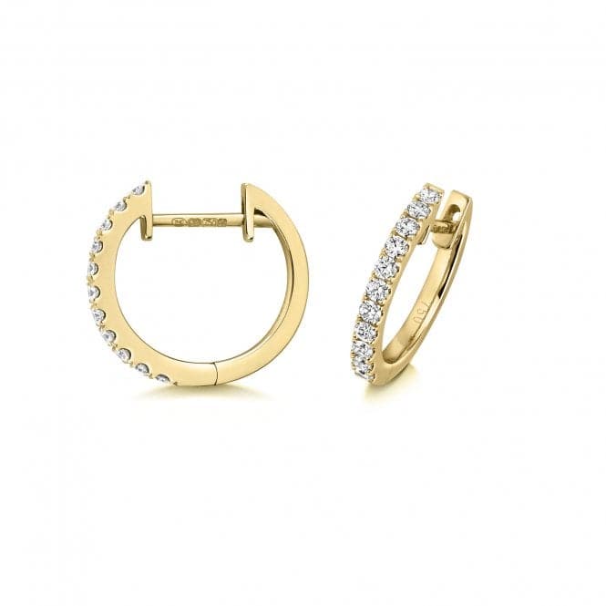 18ct Gold Diamond Hoop 14mm Earrings EDQ329Diamond JewelleryEDQ329