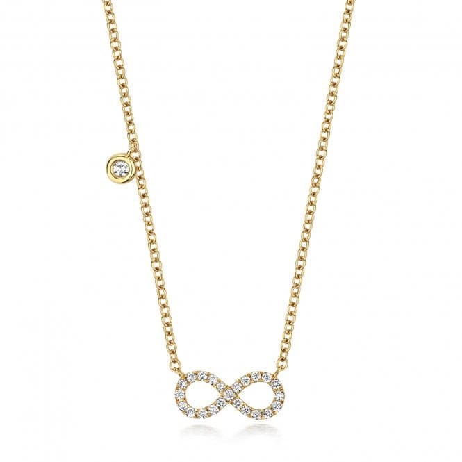 18ct Gold Diamond Infinity Necklace NDQ139Diamond JewelleryNDQ139