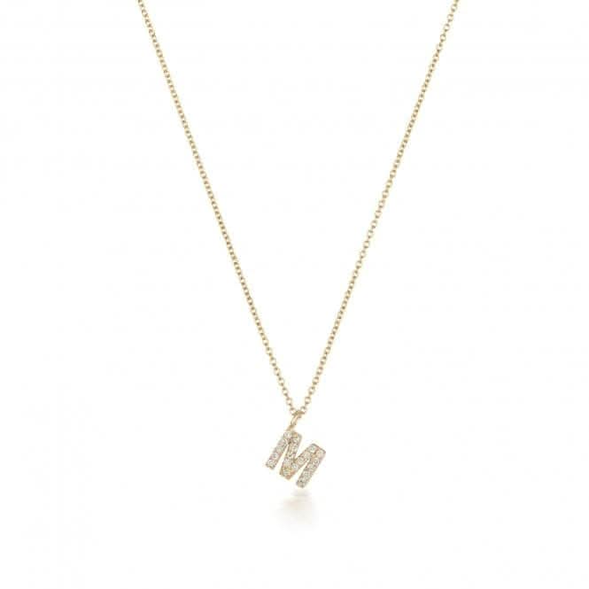 18ct Gold Diamond Initial Necklace NDQ154/MDiamond JewelleryNDQ154/M