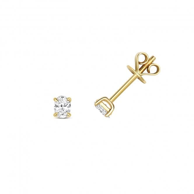 18ct Gold Diamond Oval Cut Earring Studs EDQ351Diamond JewelleryEDQ351