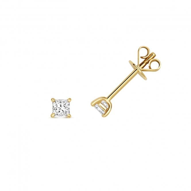 18ct Gold Diamond Princess Cut Earring Studs EDQ356Diamond JewelleryEDQ356