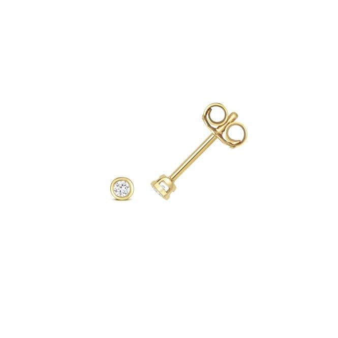 18ct Gold Diamond Rubover Earring Studs EDQ345Diamond JewelleryEDQ345