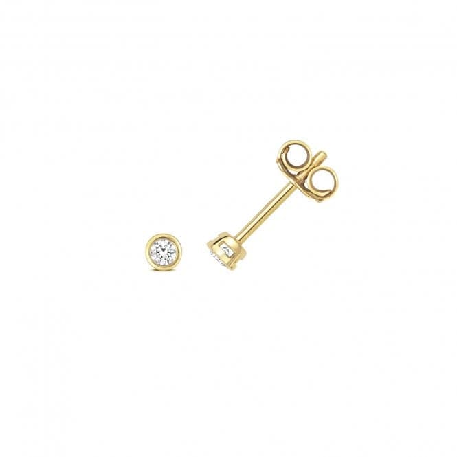 18ct Gold Diamond Rubover Earring Studs EDQ346Diamond JewelleryEDQ346
