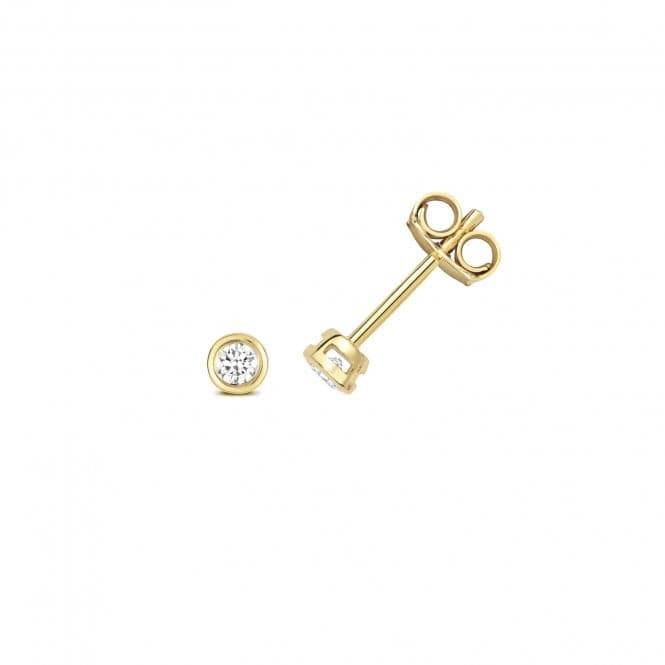 18ct Gold Diamond Rubover Earring Studs EDQ347Diamond JewelleryEDQ347