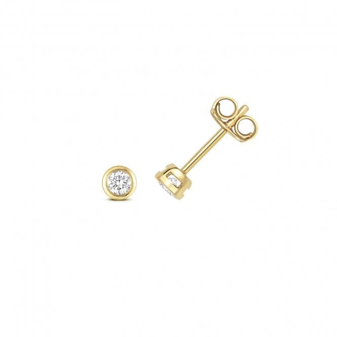 18ct Gold Diamond Rubover Earring Studs EDQ348Diamond JewelleryEDQ348