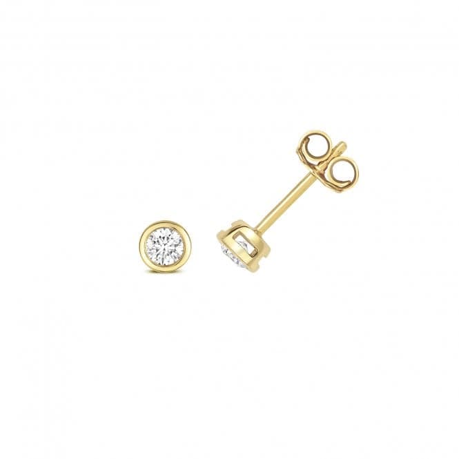 18ct Gold Diamond Rubover Earring Studs EDQ349Diamond JewelleryEDQ349