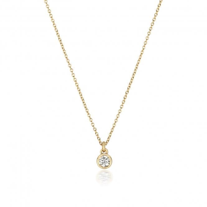 18ct Gold Diamond Rubover Necklace NDQ153Diamond JewelleryNDQ153