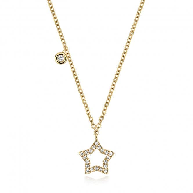 18ct Gold Diamond Star Necklace NDQ138Diamond JewelleryNDQ138