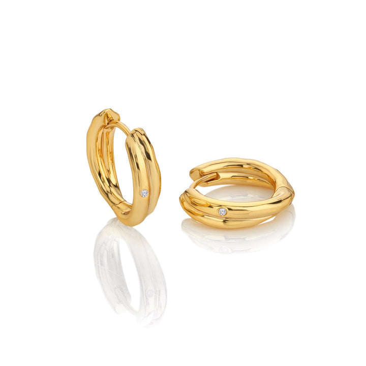 18ct Gold HD X JJ Aura Hoop Earring DE812Hot Diamonds x Jac JossaDE812