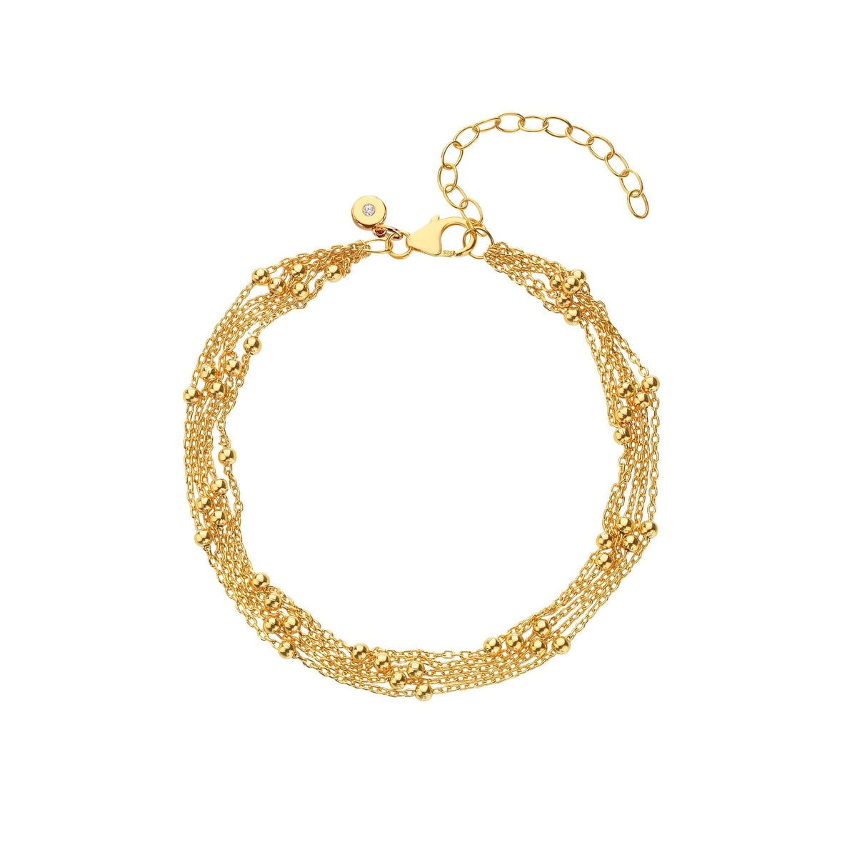 18ct Gold HD X TG Multi Strand Bead Bracelet DL691Hot Diamonds x Tasha GhouriDL691
