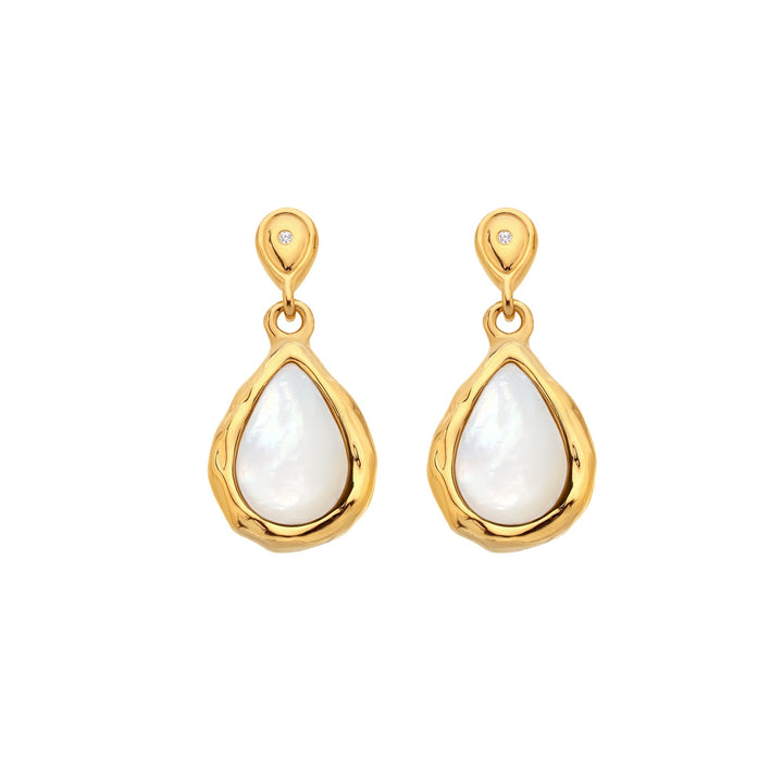 18ct Gold HDXGEM Teardrop Mother of Pearl Earring. DE818Hot Diamonds x GemstonesDE818