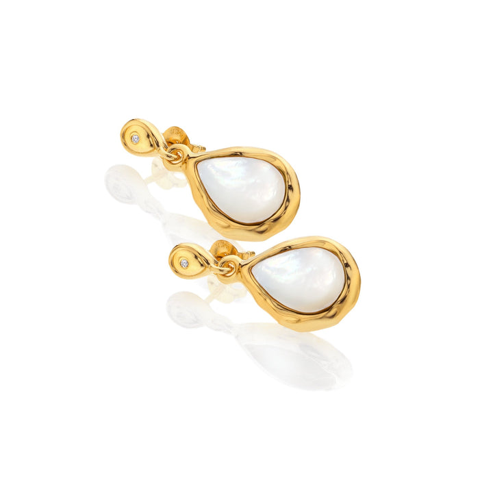 18ct Gold HDXGEM Teardrop Mother of Pearl Earring. DE818Hot Diamonds x GemstonesDE818