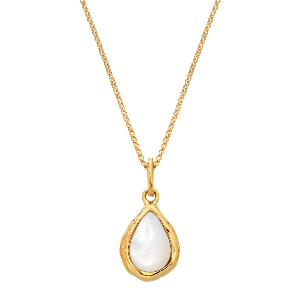 18ct Gold HDXGEM Teardrop Mother of Pearl Necklace. DP1027Hot Diamonds x GemstonesDP1027