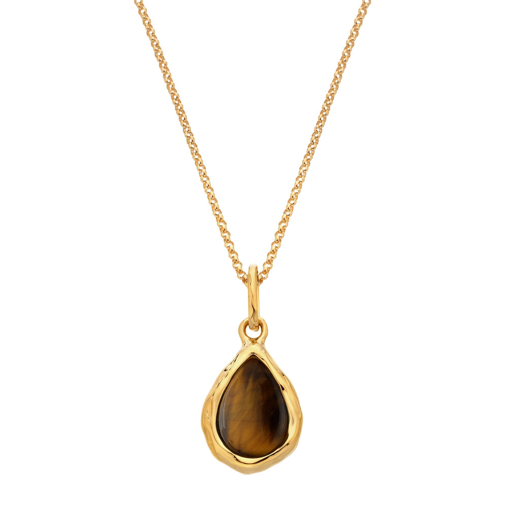 18ct Gold HDXGEM Teardrop Tigers Eye Necklace. DP1028Hot Diamonds x GemstonesDP1028