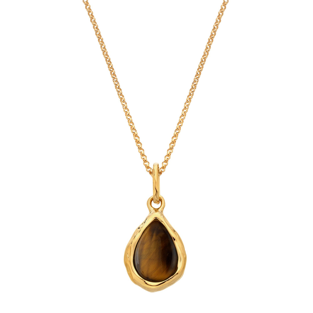 18ct Gold HDXGEM Teardrop Tigers Eye Necklace. DP1028Hot Diamonds x GemstonesDP1028