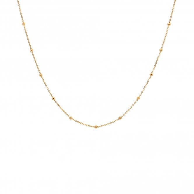 18ct Gold Plated Silver Embrace Beaded Cable Chain 32 - 39cm CH097Hot Diamonds x Jac JossaCH097