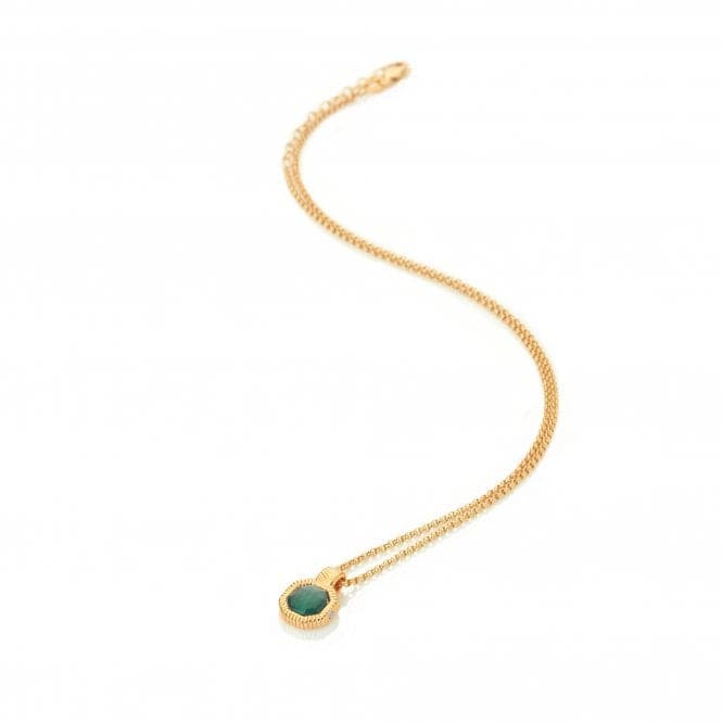 18ct Gold Plated Silver Revive Malachite Pendant DP845Hot Diamonds x Jac JossaDP845