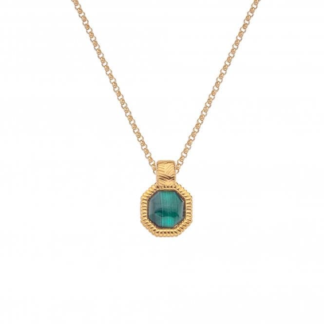 18ct Gold Plated Silver Revive Malachite Pendant DP845Hot Diamonds x Jac JossaDP845