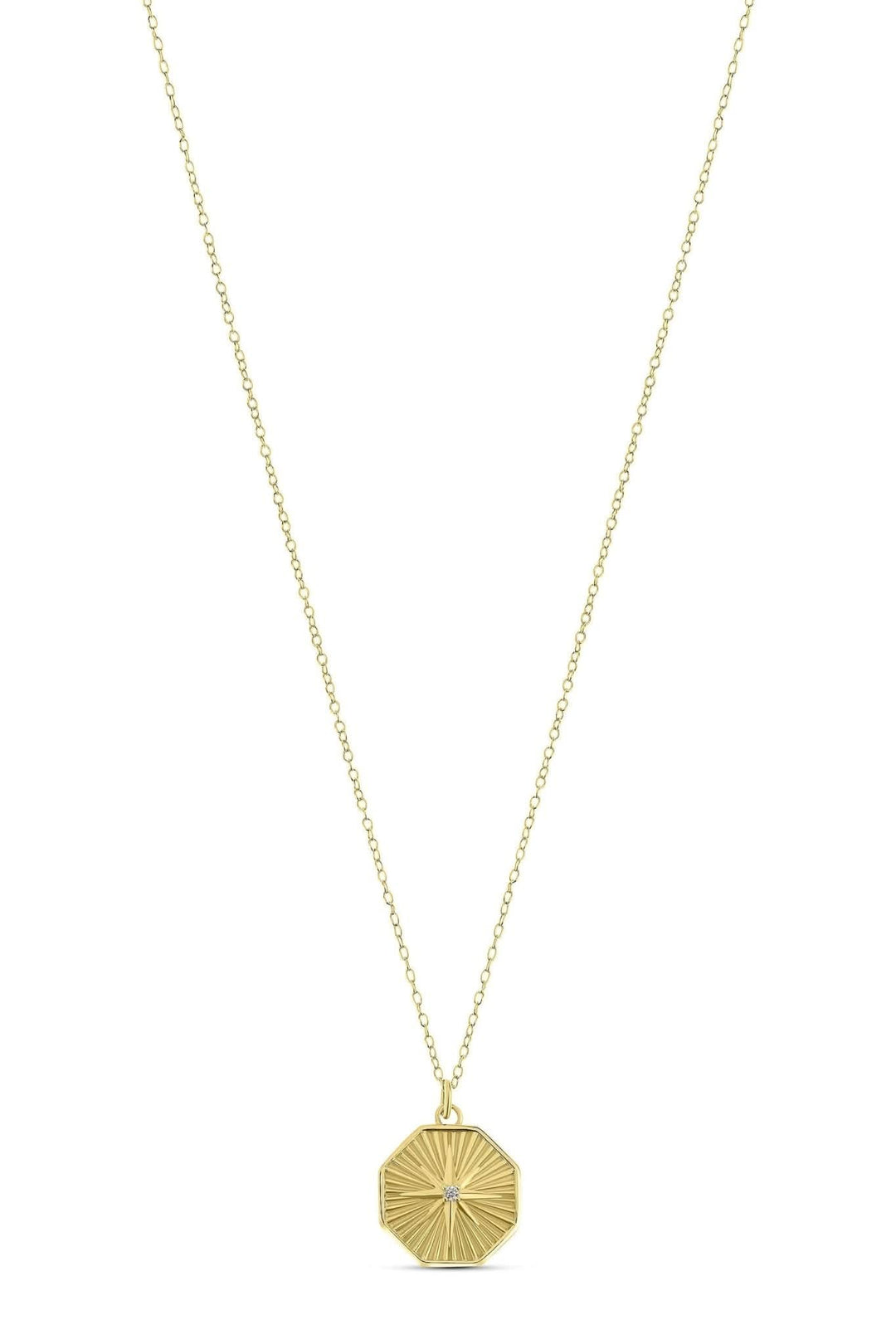 18ct Gold Plated Sterling Silver Cubic Zirconia Hexagon Star Pendant NecklaceThe Fine CollectiveBA0072698