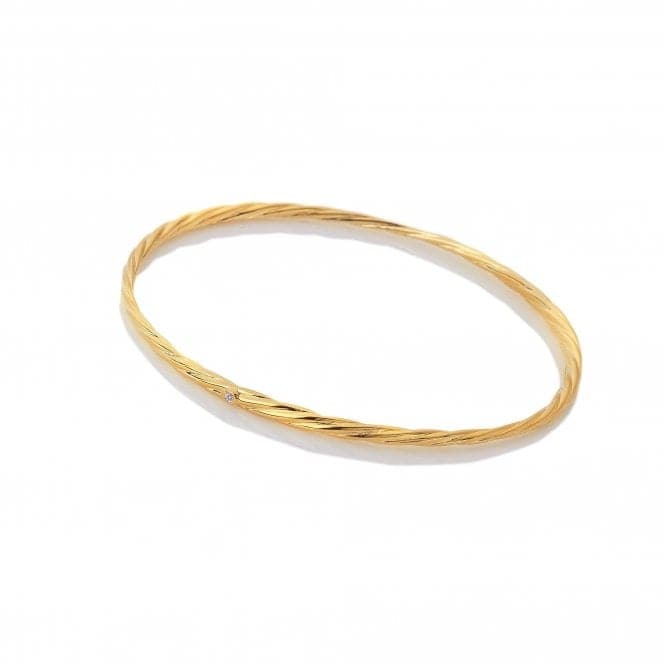 18ct Gold Plated Sterling Silver Entwine Bangle DL640Hot Diamonds x Jac JossaDL640