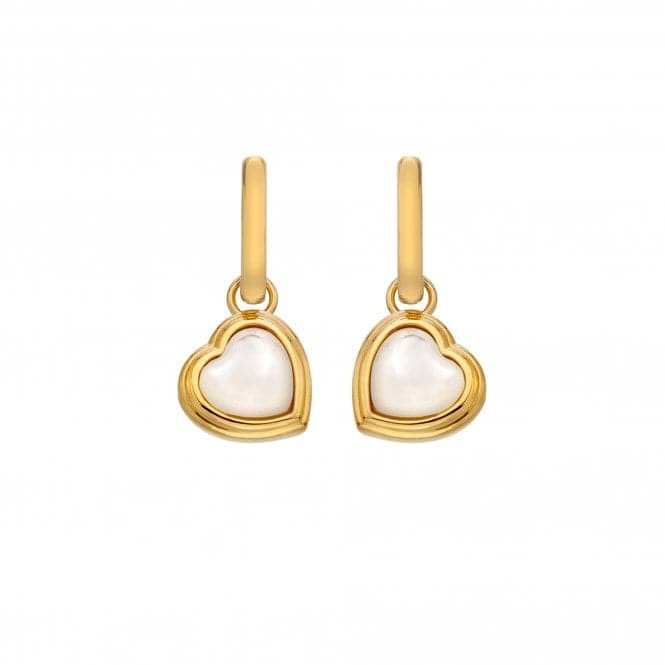 18ct Gold Plated Sterling Silver Heart Mother of Pearl Earrings DE791Hot Diamonds x Jac JossaDE791