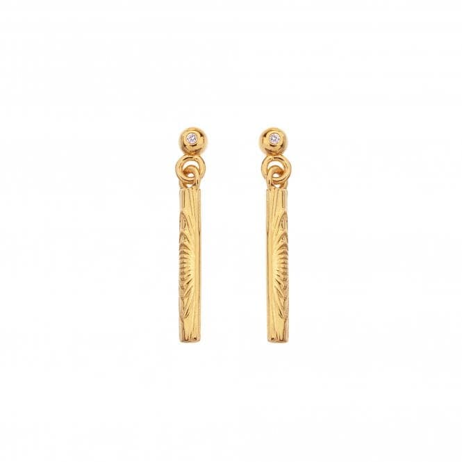 18ct Gold Plated Sterling Silver Hope Bar Drop Earrings DE680Hot Diamonds x Jac JossaDE680