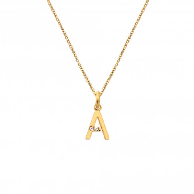 18ct Gold Plated Sterling Silver Letter A Pendant DP939Hot Diamonds x Jac JossaDP939