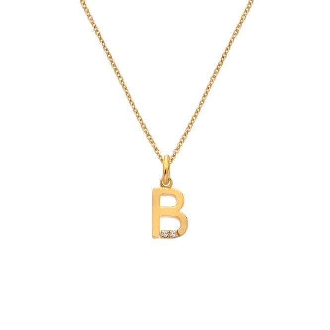 18ct Gold Plated Sterling Silver Letter B Pendant DP940Hot Diamonds x Jac JossaDP940