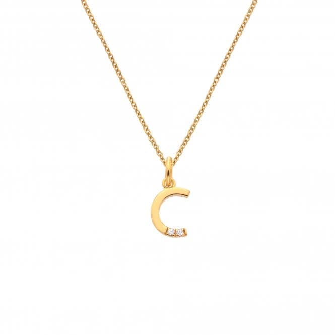 18ct Gold Plated Sterling Silver Letter C Pendant DP941Hot Diamonds x Jac JossaDP941