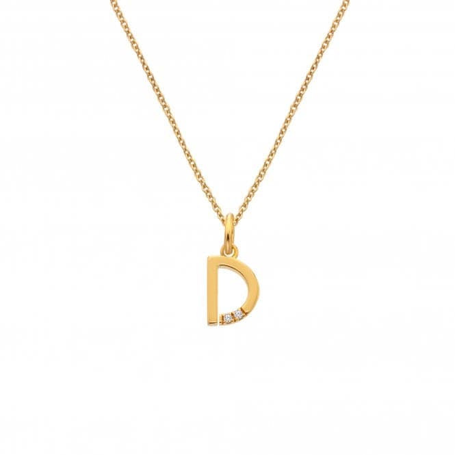 18ct Gold Plated Sterling Silver Letter D Pendant DP942Hot Diamonds x Jac JossaDP942