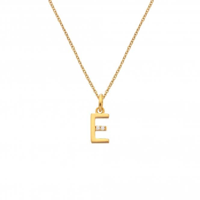 18ct Gold Plated Sterling Silver Letter E Pendant DP943Hot Diamonds x Jac JossaDP943