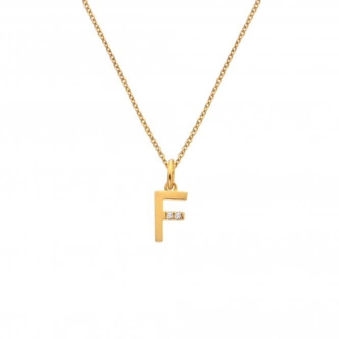 18ct Gold Plated Sterling Silver Letter F Pendant DP944Hot Diamonds x Jac JossaDP944