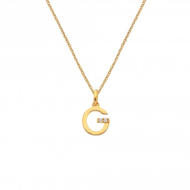 18ct Gold Plated Sterling Silver Letter G Pendant DP945Hot Diamonds x Jac JossaDP945
