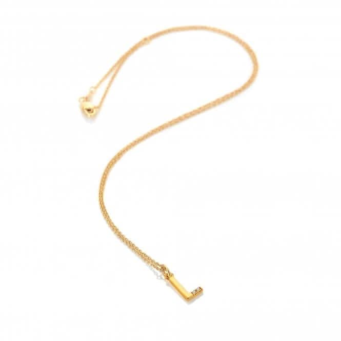 18ct Gold Plated Sterling Silver Letter L Pendant DP950Hot Diamonds x Jac JossaDP950