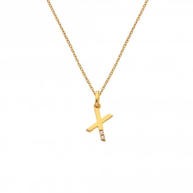 18ct Gold Plated Sterling Silver Letter X Pendant DP962Hot Diamonds x Jac JossaDP962