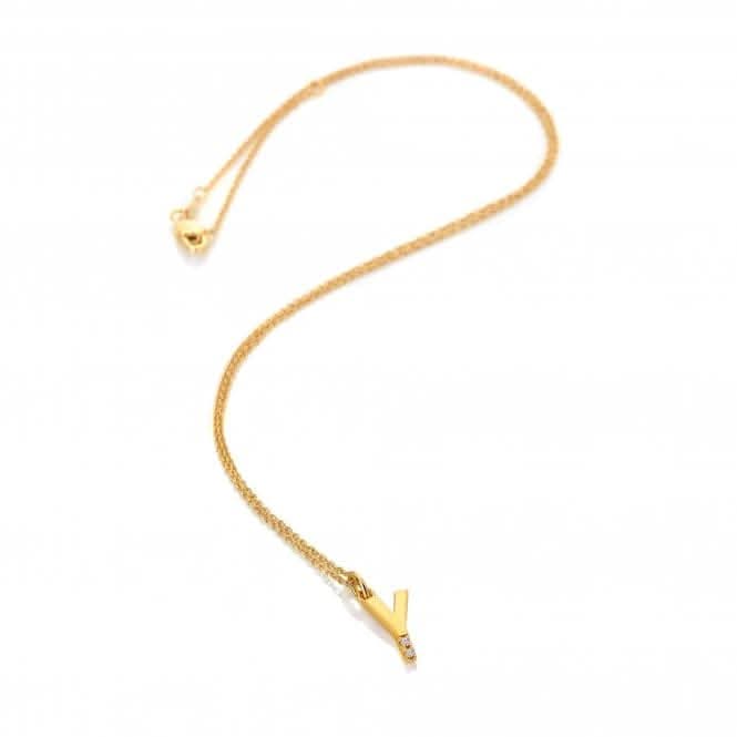 18ct Gold Plated Sterling Silver Letter Y Pendant DP963Hot Diamonds x Jac JossaDP963