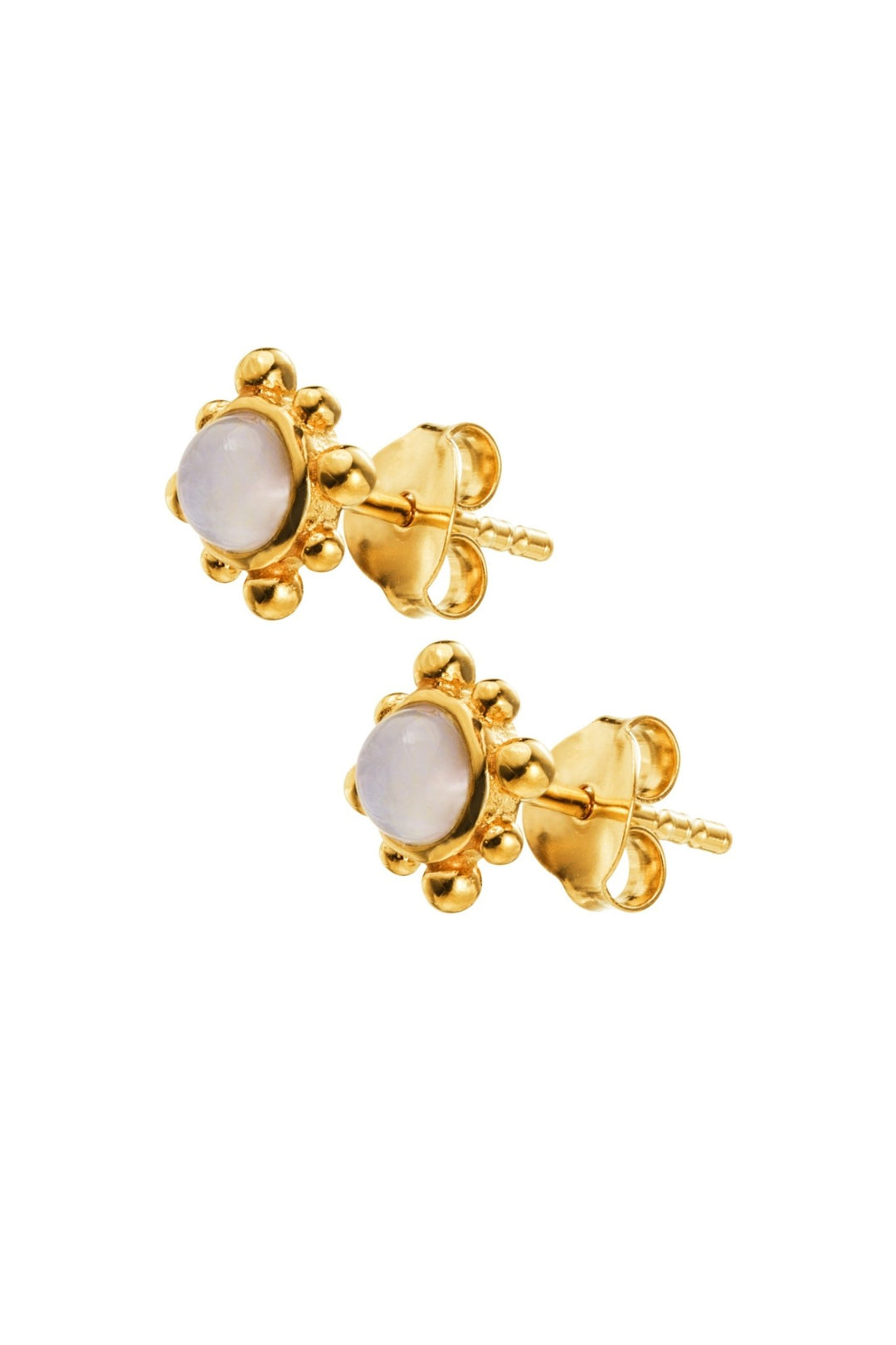 18ct Gold Plated Sterling Silver Moonstone Stud EarringsThe Fine CollectiveBA0072025