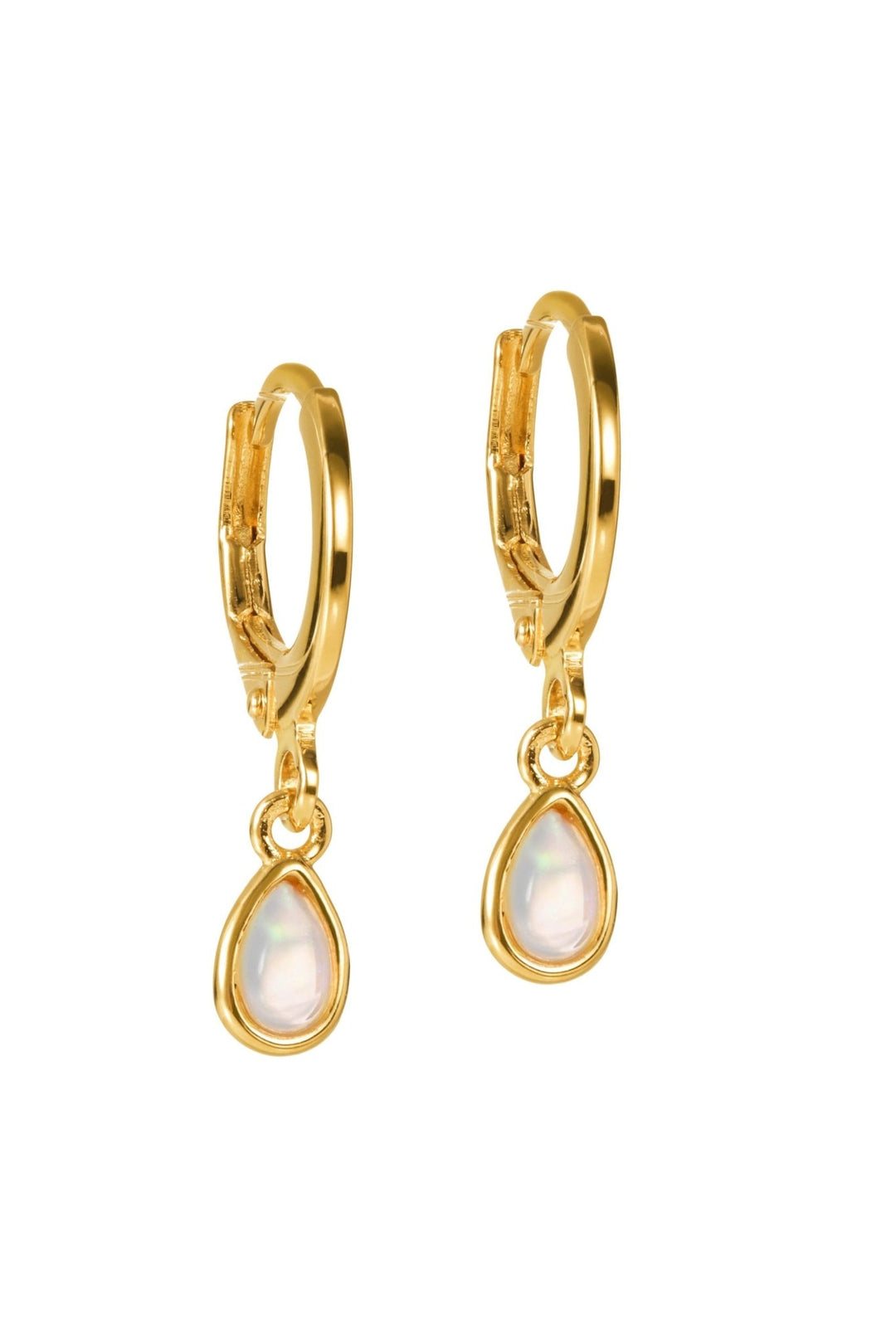 18ct Gold Plated Sterling Silver Opal Drop Hoop EarringsThe Fine CollectiveBA0072072