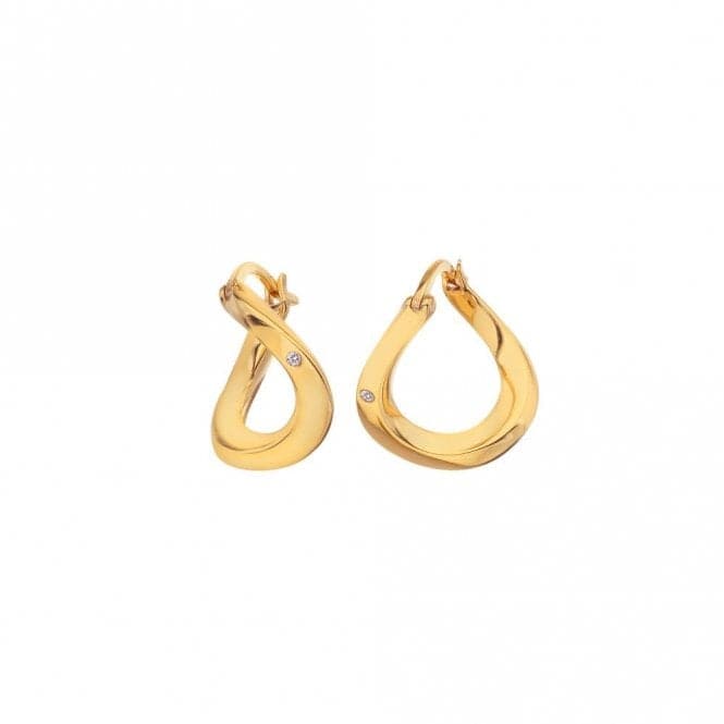 18ct Gold Plated Sterling Silver Soul Twist Earrings DE660Hot Diamonds x Jac JossaDE660