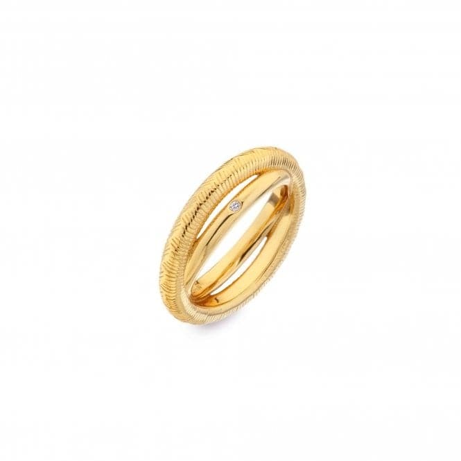 18ct Gold Plated Sterling Silver Spirit Duo Ring DR229Hot Diamonds x Jac JossaDR229/XS