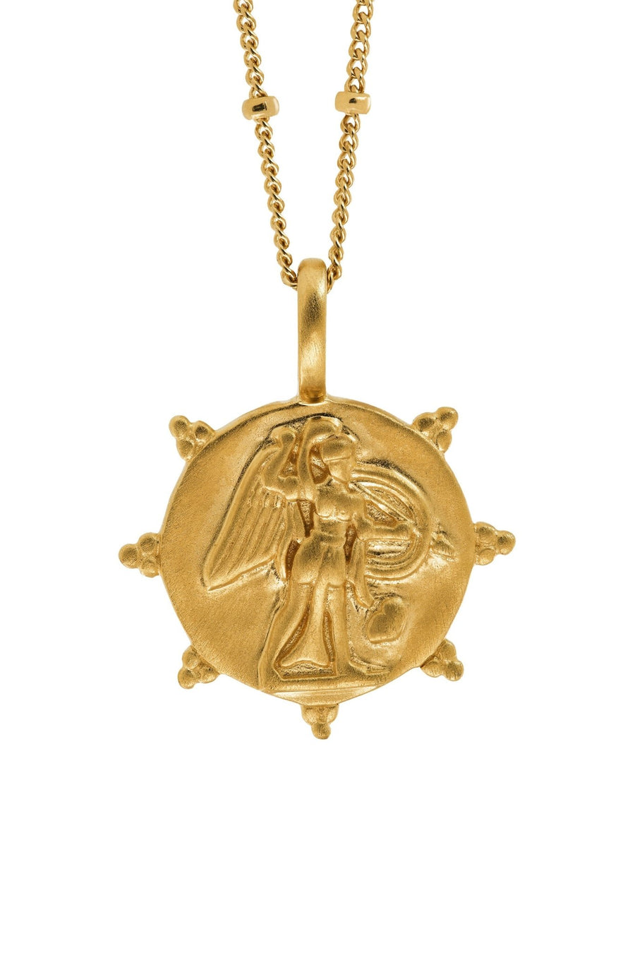 18ct Gold Plated Sterling Silver Warrior Coin Pendant NecklaceThe Fine CollectiveBA0072447