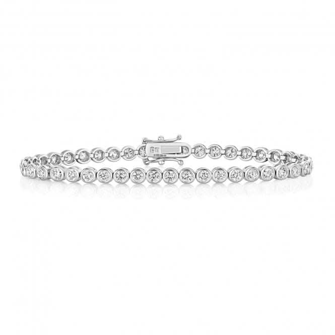 18ct Gold Tennis Rubover Bracelet BDQ719 H5Diamond JewelleryBDQ719W/GH5