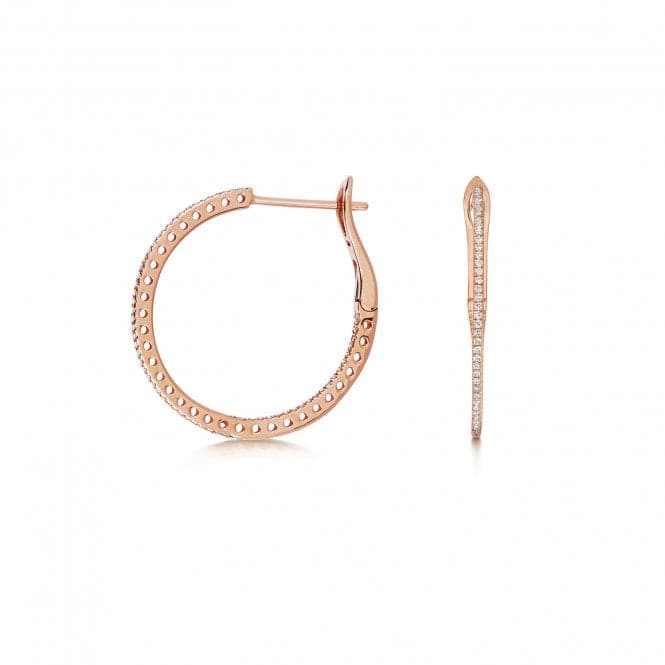 18ct Rose Gold Diamond 24mm Hoops EDQ317RDiamond JewelleryEDQ317R