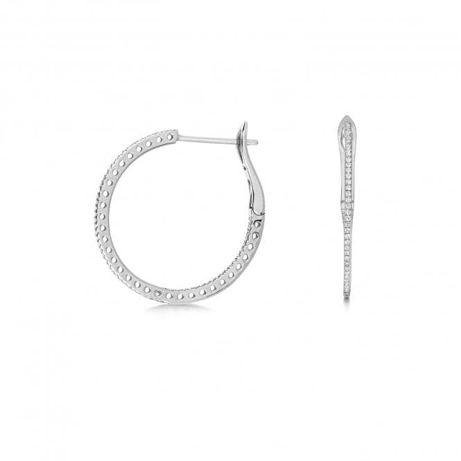 18ct White Gold Diamond 24mm Hoops EDQ317WDiamond JewelleryEDQ317W