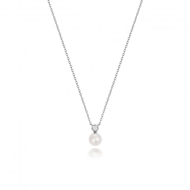 18ct White Gold Diamond & Akoya Pearl Necklace NDQ203WGemstones JewelleryNDQ203W