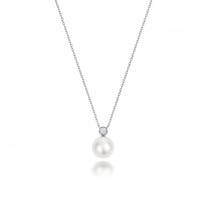 18ct White Gold Diamond & Akoya Pearl Necklace NDQ204WGemstones JewelleryNDQ204W